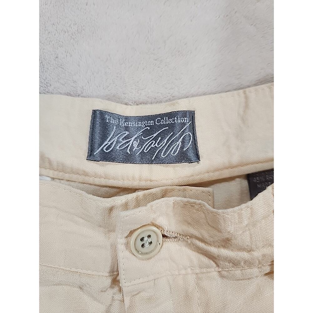 Lords & Taylor The Kensington Collection Men's Linen Blend Shorts 36 Yellow - Picture 2 of 8